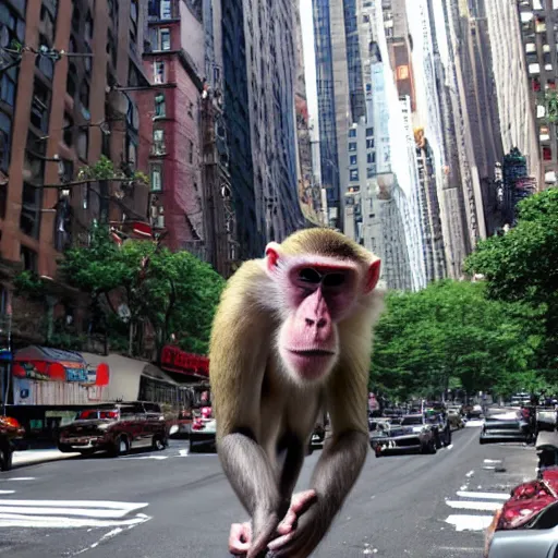 Image similar to big monkey terrorizing new york city