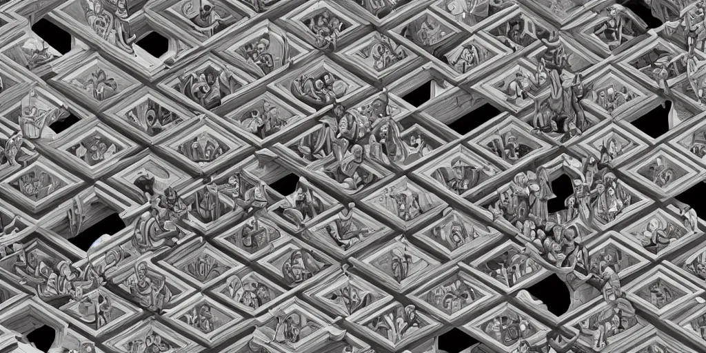 Image similar to recursion in a style of mc escher