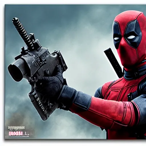 Image similar to Deadpool in World War II 4K quality photo realistic