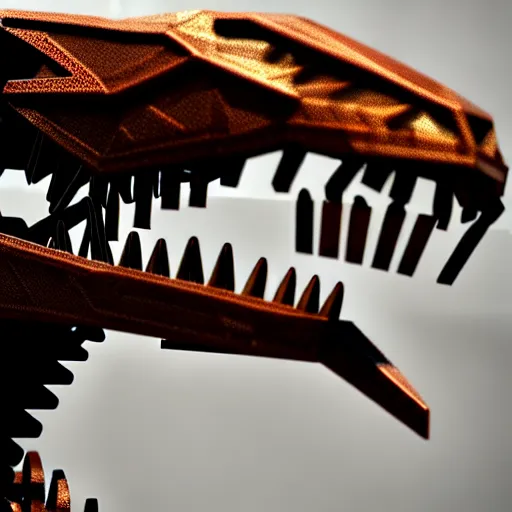 Image similar to a cyborg velociraptor made out of rusty metal gears, photorealistic 3 d octane render, unreal engine