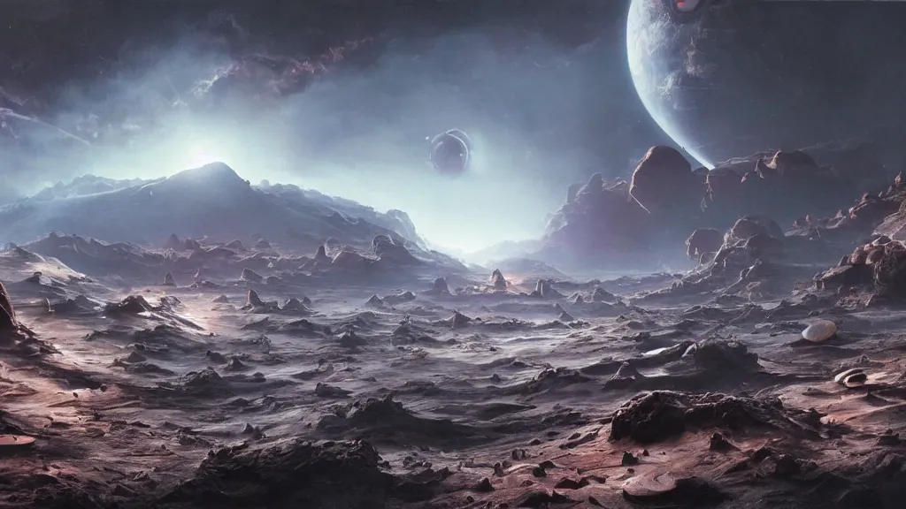Prompt: alien planet in upheaval by arthur haas, cinematic matte painting