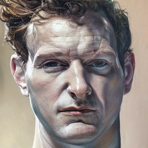 Image similar to high quality high detail painting by lucian freud, hd, portrait of spiderman, photorealistic lighting