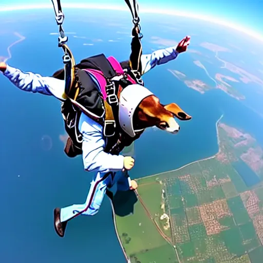 Image similar to a mule skydiving