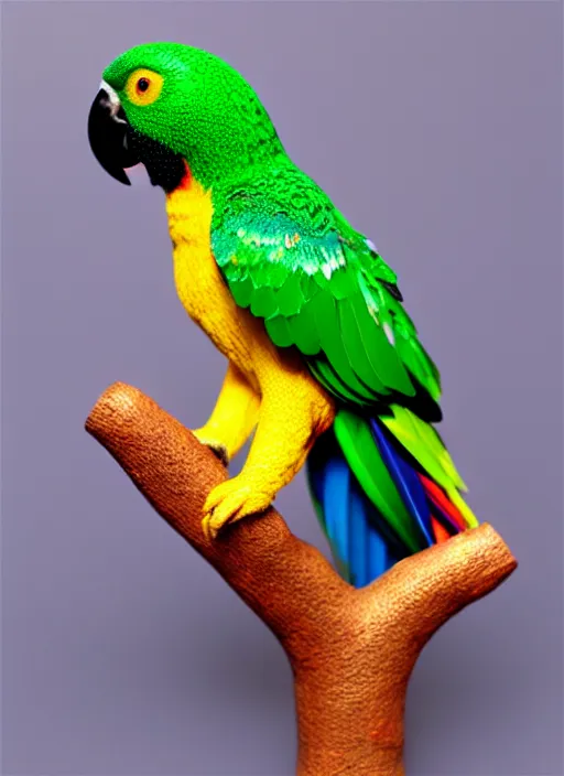 Image similar to 80mm resin detailed miniature of cute parrot, Product Introduction Photos, 4K, Full body, simple background