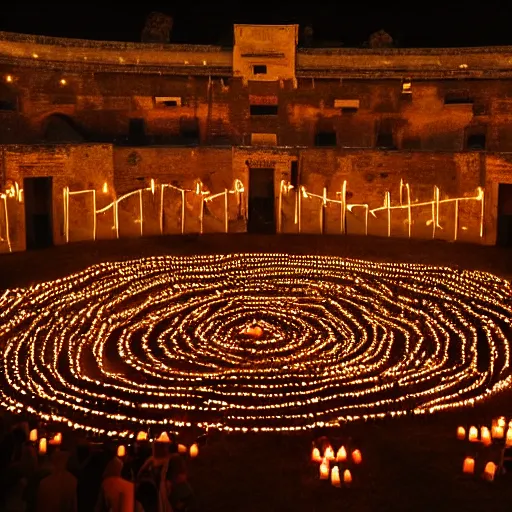 Image similar to the arena of the ancient circus , shining with thousands of candles