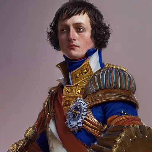 Image similar to Napoleon Bonaparte as a fantasy D&D character, portrait art by Donato Giancola and James Gurney, digital art, trending on artstation