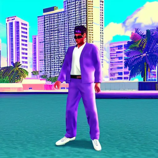 new gta vice city, vaporwave, Stable Diffusion