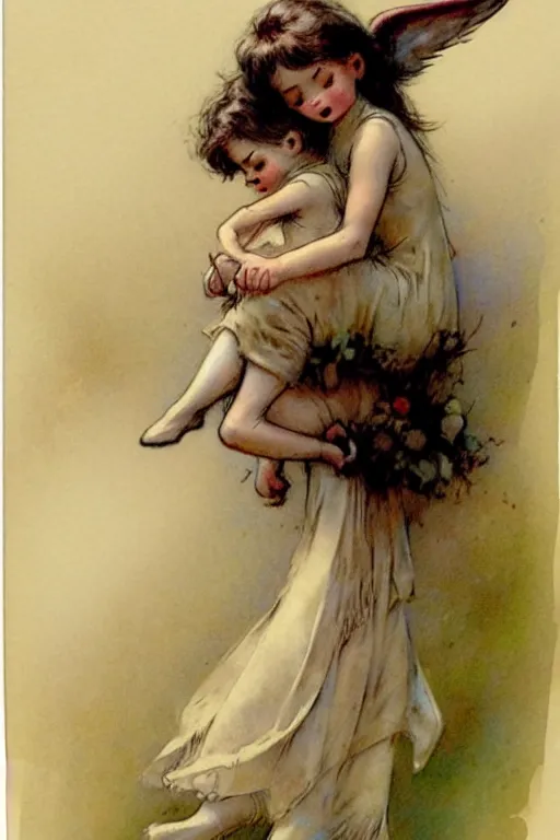 Prompt: (((((1950s angel . muted colors.))))) by Jean-Baptiste Monge !!!!!!!!!!!!!!!!!!!!!!!!!!!