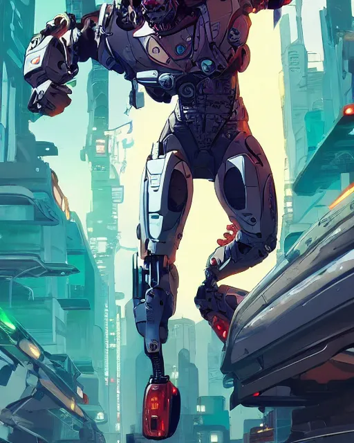 Prompt: cyborg stylize, art gta 5 cover, official fanart behance hd artstation by jesper ejsing, by rhads, makoto shinkai and lois van baarle, ilya kuvshinov, ossdraws, borderlands and by feng zhu and loish and laurie greasley, victo ngai, andreas rocha, john harris