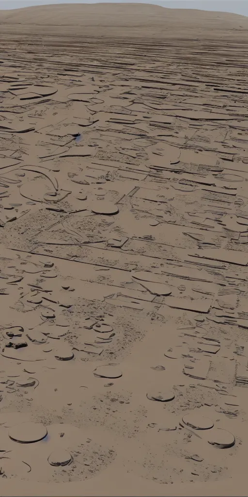 Prompt: sand table, mars base, building planning, future technology, high detail, 8 k, sketch.