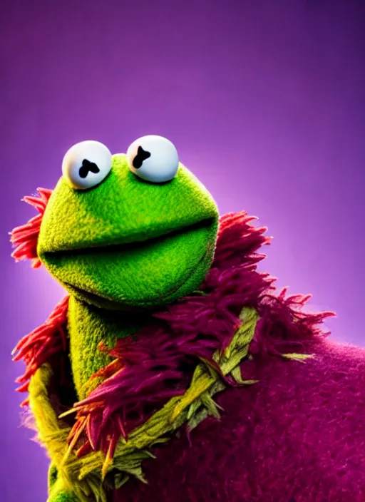 Image similar to studio portrait still of muppet!!!!! vision in avengers infinity war!!!!!! as a muppet muppet as a muppet, 8 k, studio lighting, key light,