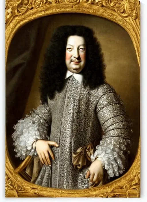 Image similar to portrait of Louis xiv of France in his coronation garb by hyacinthe rigaurd 1701