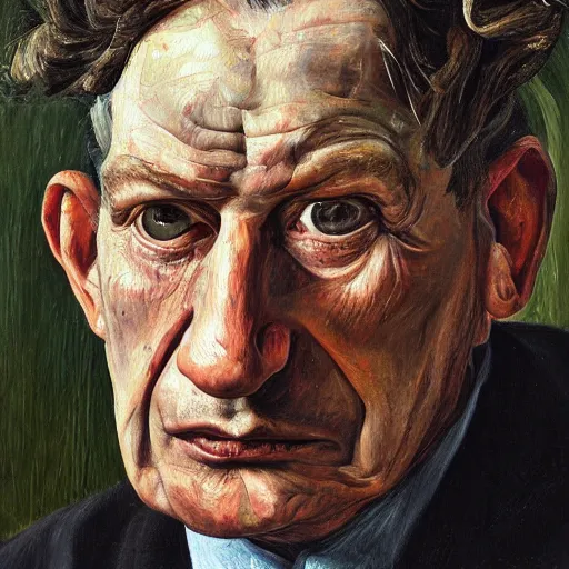 Image similar to high quality high detail painting by lucian freud, hd, portrait of gustavo fringe