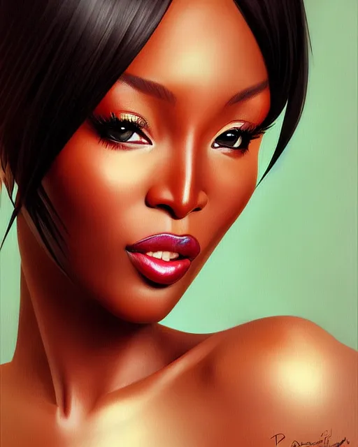 Prompt: portrait of Naomi Campbell as Anime girl cute-fine-face, full body! pretty face, realistic shaded Perfect face, fine details. Anime. realistic shaded lighting by Ilya Kuvshinov Giuseppe Dangelico Pino and Michael Garmash and Rob Rey