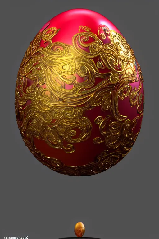 Prompt: a detailed glowing egg with swirls of red and blue emerging from the blossom of a metallic gold flower with tendrils of gold wrapping around the egg, a rose made out of silver and gold with an egg inside, fantasy concept art, unreal engine 5, volumetric lighting, trending on artstation