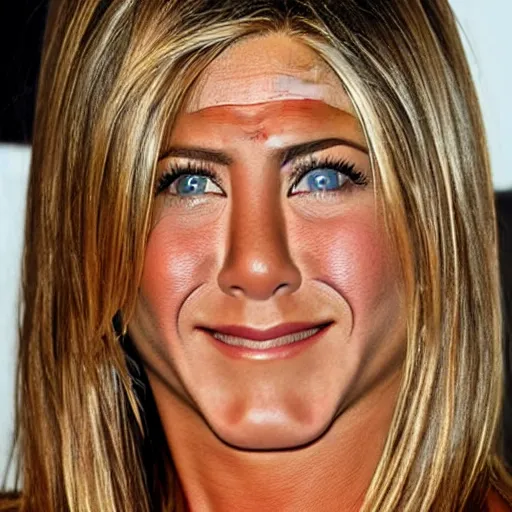 Prompt: jennifer aniston mouth wide open