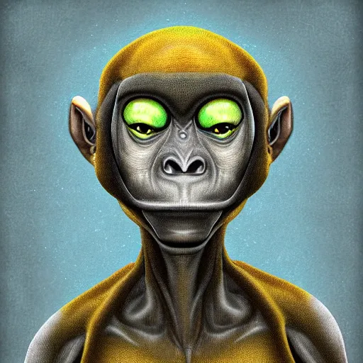 Image similar to a alien monkey from half - life, digital art