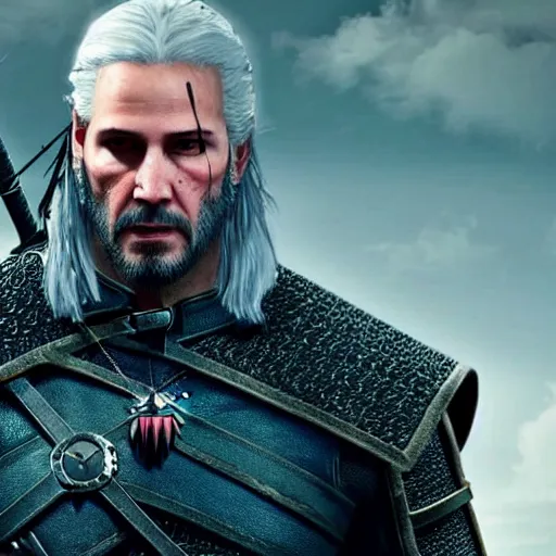 Image similar to Keanu reeves in the Witcher 3 4K detailed super realistic