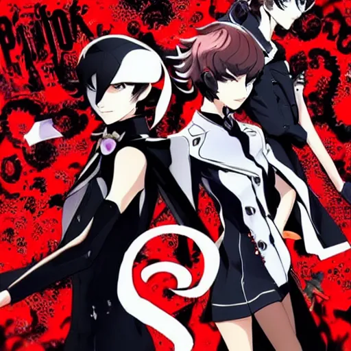 Image similar to a new persona 5 game , artbook, stylish,