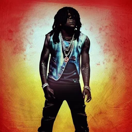 Prompt: Rapper Chief Keef digital art 4K quality super realistic