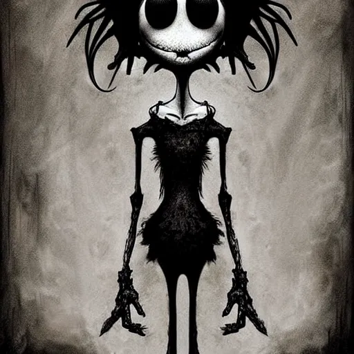 Image similar to grunge cartoon drawing of elmo by - michael karcz , in the style of corpse bride, loony toons style, horror themed, detailed, elegant, intricate