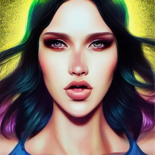 Image similar to electric woman, cute - fine - face, pretty face, oil slick hair, realistic shaded perfect face, extremely fine details, realistic shaded lighting, dynamic background, artgerm, 8 k ultra realistic, highly detailed, art by koreyba