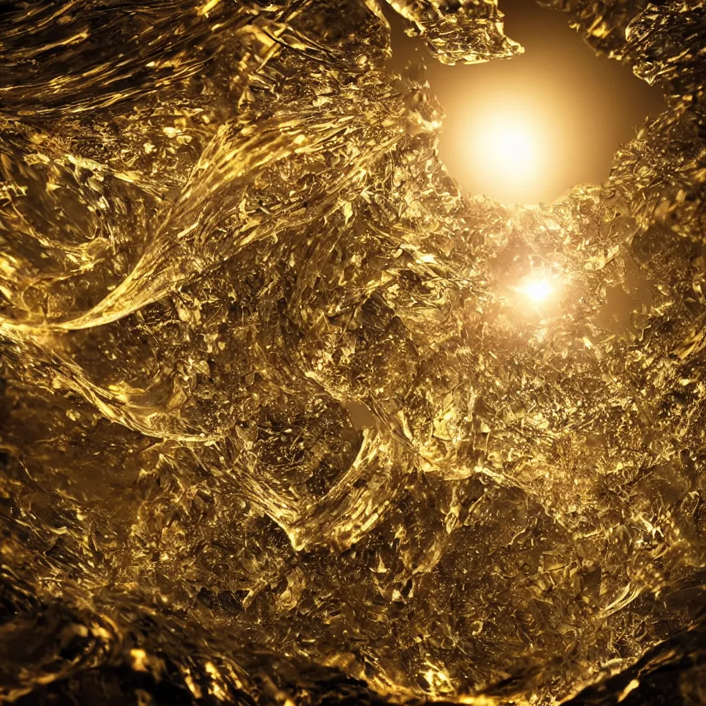 Image similar to wave formed like crystal in a cup, art station, crystal carved, volumetric lighting, beautiful, golden hour, sharp focus, ultra detailed, concept art