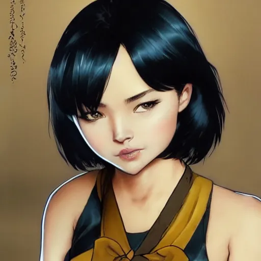 Prompt: cassandra cain wearing a nightie, making kissy faces at the camera, home video, panasonic hpx 3 7 0, beautiful face!!!!, 2 7 years old, cg animation, lifelike, animated, realistic, character select portrait, by artgerm, greg rutkowski, alphonse mucha, 3 d