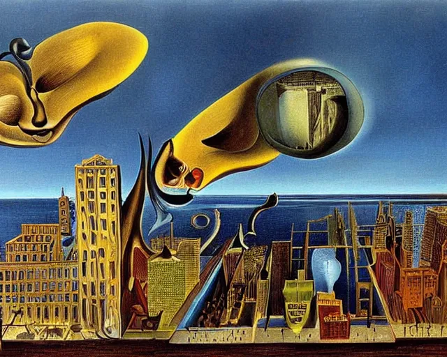 Prompt: chicago by salvador dali