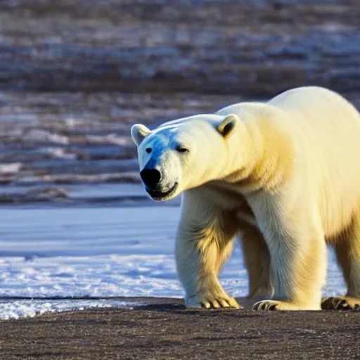 Image similar to Photo of an upright Polar Bear with a Kalashnikov