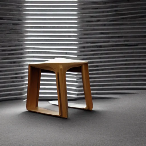 Prompt: the syamese stool by tadao ando