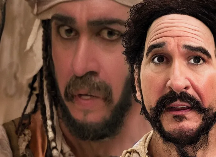 Prompt: ethan kline from h 3 h 3, movie still, from the new pirates of the caribbean movie, 8 k, realistic