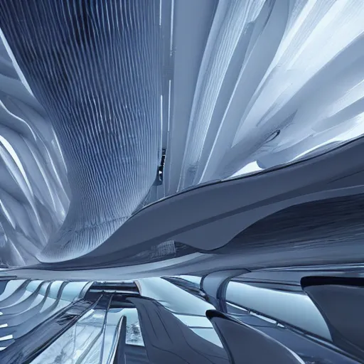 Prompt: Zaha Hadid in his body fly in the sky in his fantasy world design by Zaha unreal engine vray