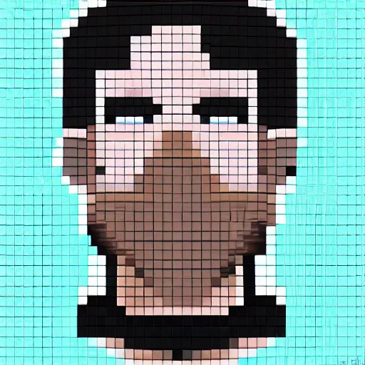 Image similar to Pixel art of J.C. Denton from Deus Ex