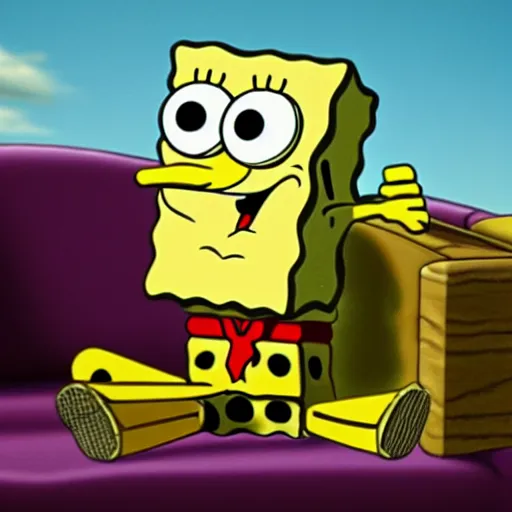 Prompt: spongebob smoking a cigar, 4k realistic photo