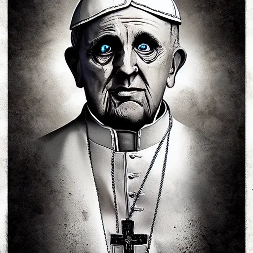 Prompt: Pope, Secrets inside the Vatican, Horror,Trending artstation, cinematográfica, digital Art