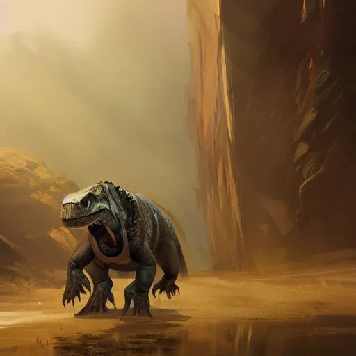 Image similar to a portrait of a trex, dramatic lighting, cinematic, establishing shot, extremly high detail, photorealistic, cinematic lighting, artstation, style by greg rutkowski
