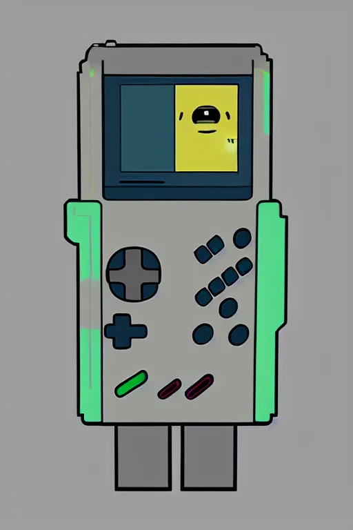 Image similar to An anthropomorphic gameboy, BMO adventure time, accurate, unreal engine, 4k