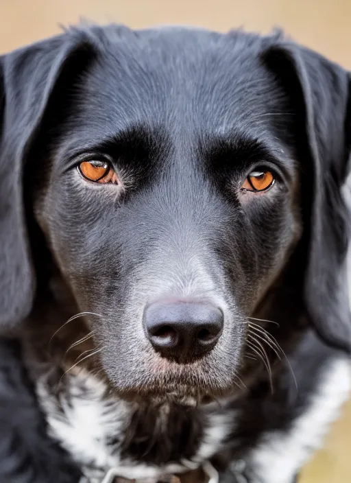 Image similar to closeup portrait of a black hunting terrier wearing a black suit