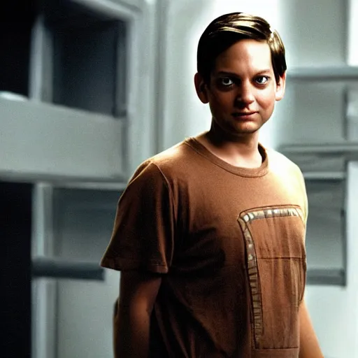 Prompt: tobey maguire as homelander, the boys, photography, show,