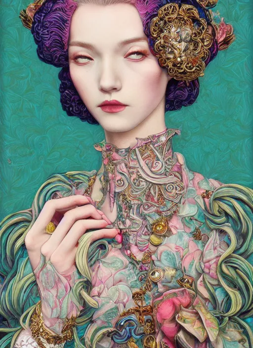 Image similar to fashion portrait :: by Martine Johanna and Chie Yoshii and Casey Weldon :: ornate, dynamic, particulate, rich colors, intricate, harper's bazaar, elegant, highly detailed, centered, artstation, smooth, sharp focus, octane render, 3d