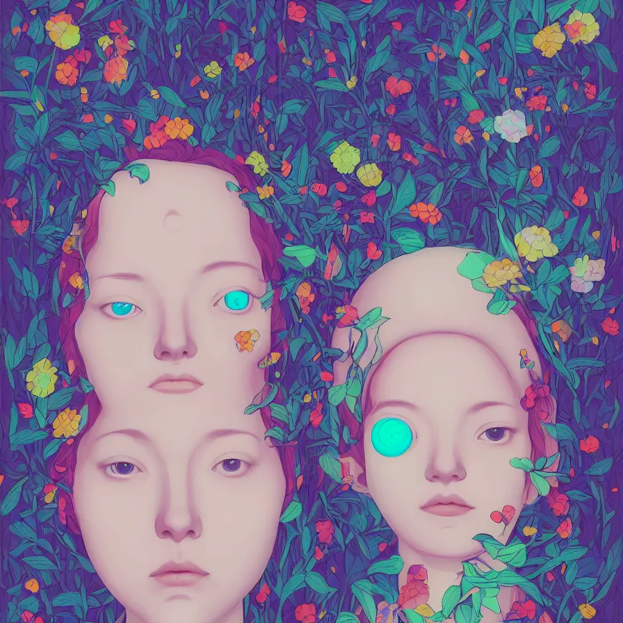 Image similar to portrait of a girl, beeple and james jean, chiho aoshima color scheme