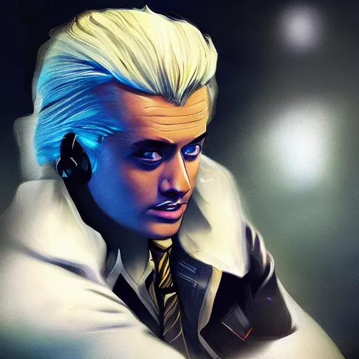 Prompt: geert wilders, league of legends splashart, trending on artstation