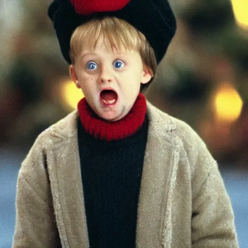 Image similar to kevin mcallister looking surprised