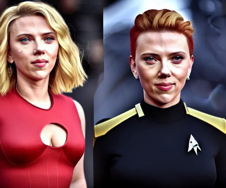 Image similar to Scarlett Johansson is the captain of the starship Enterprise in the new Star Trek movie