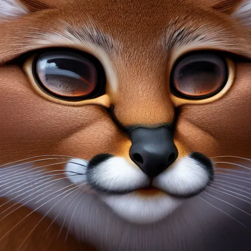 Image similar to highly detailed portrait painting of cute fluffy caracal, mono eye window, by eddie mendoza and tyler edlin, 8 k resolution