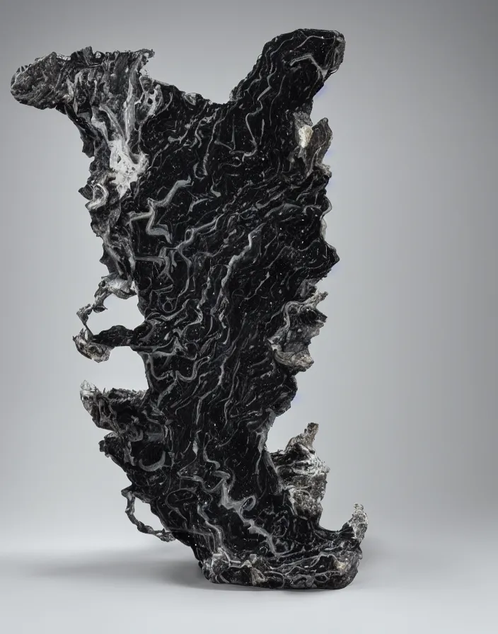 Prompt: a diagram showing 1 1 0 million years old liquid porcelain sculpture black velvet detail 8 k