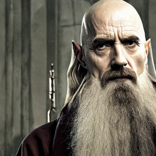 Prompt: Saruman the White as Walter White in Breaking Bad
