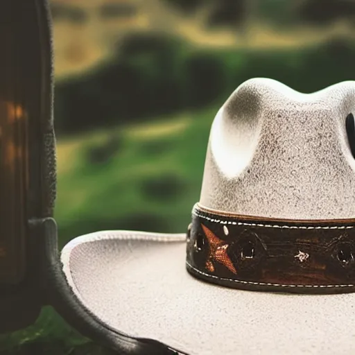 Image similar to phone wearing a cowboy hat, detailed