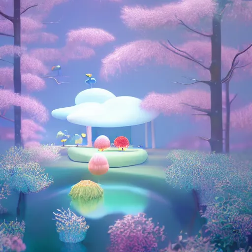 Image similar to fairytale Chiho Aoshima as 3d render, octane render , raytracing, reflections